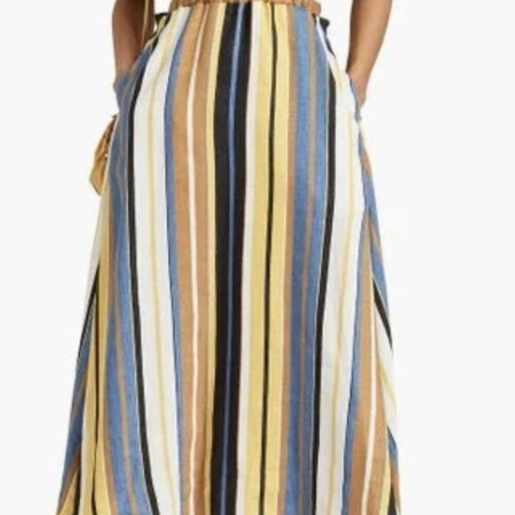 Sandro taila striped linen-blend maxi dress Size - 38/US 6 - Picture 5 of 16